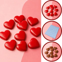 1~10 Forma Simples Coração Mini 242 (H3) em Acetato BWB Para Bombom e Doces de Chocolate e Confeitaria. (CHOCO)
