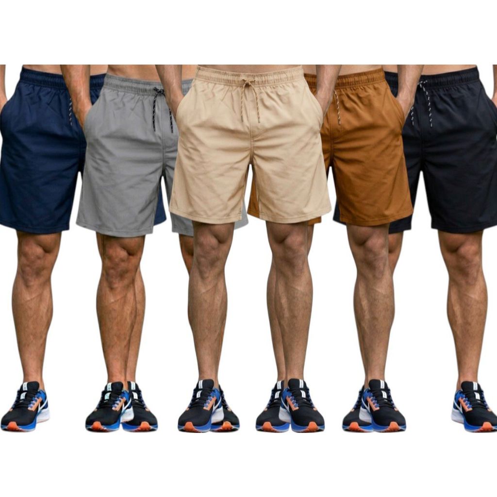 Kit 3 Bermuda Shorts Tactel Masculina Esporte Academia Bolso Masculino