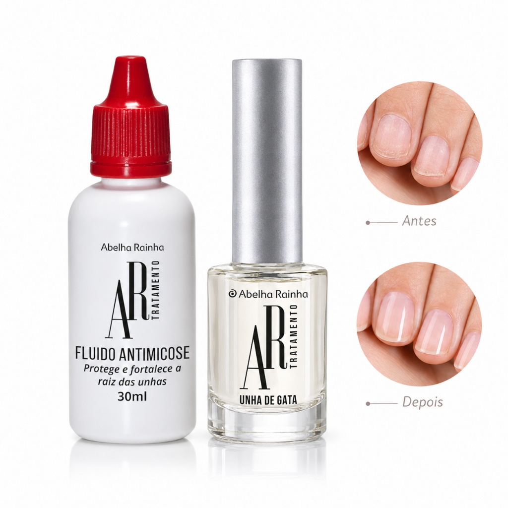 Kit Tratamento Fluido Antimicose + Base de Crescimento Fortalecedora Abelha Rainha