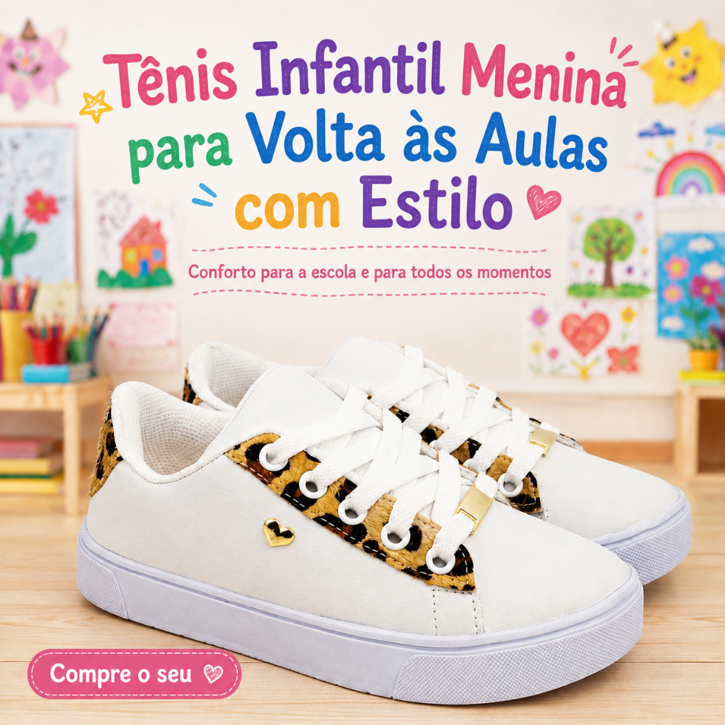 Tênis Menina Colegial Casual | Para Escola Brincar e Passear Com Conforto Do 25 ao 36 | COMPRE O SEU