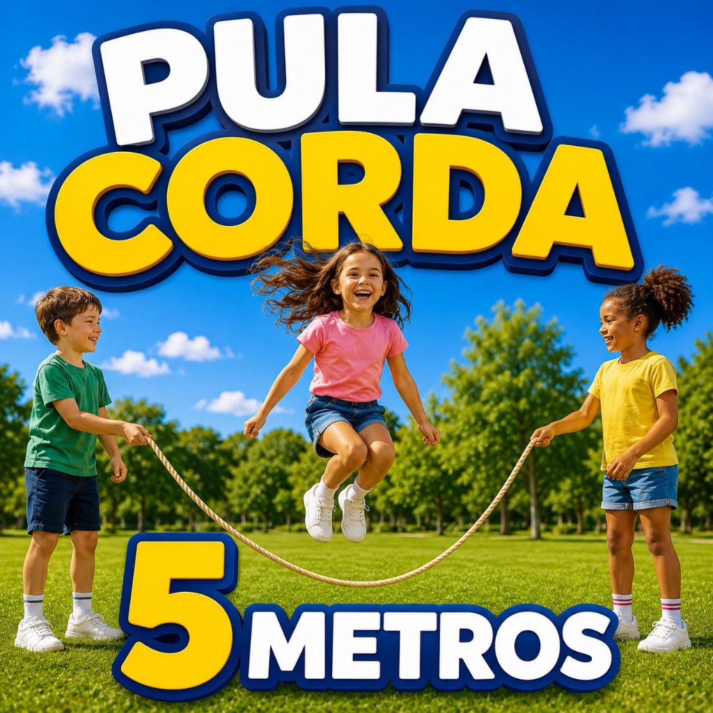 Pula Corda 5 Metros Corda de Sisal Brincadeira Infantil