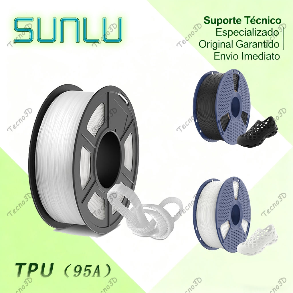 SUNLU | Filamento da impressora 3D SUNLU TPU (95A) 1,75mm 1KG/Rolo Materiais de Consumo