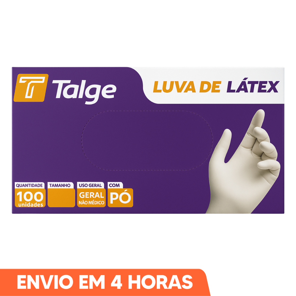Luva de Látex Descartável Branca Com Pó 100un Talge