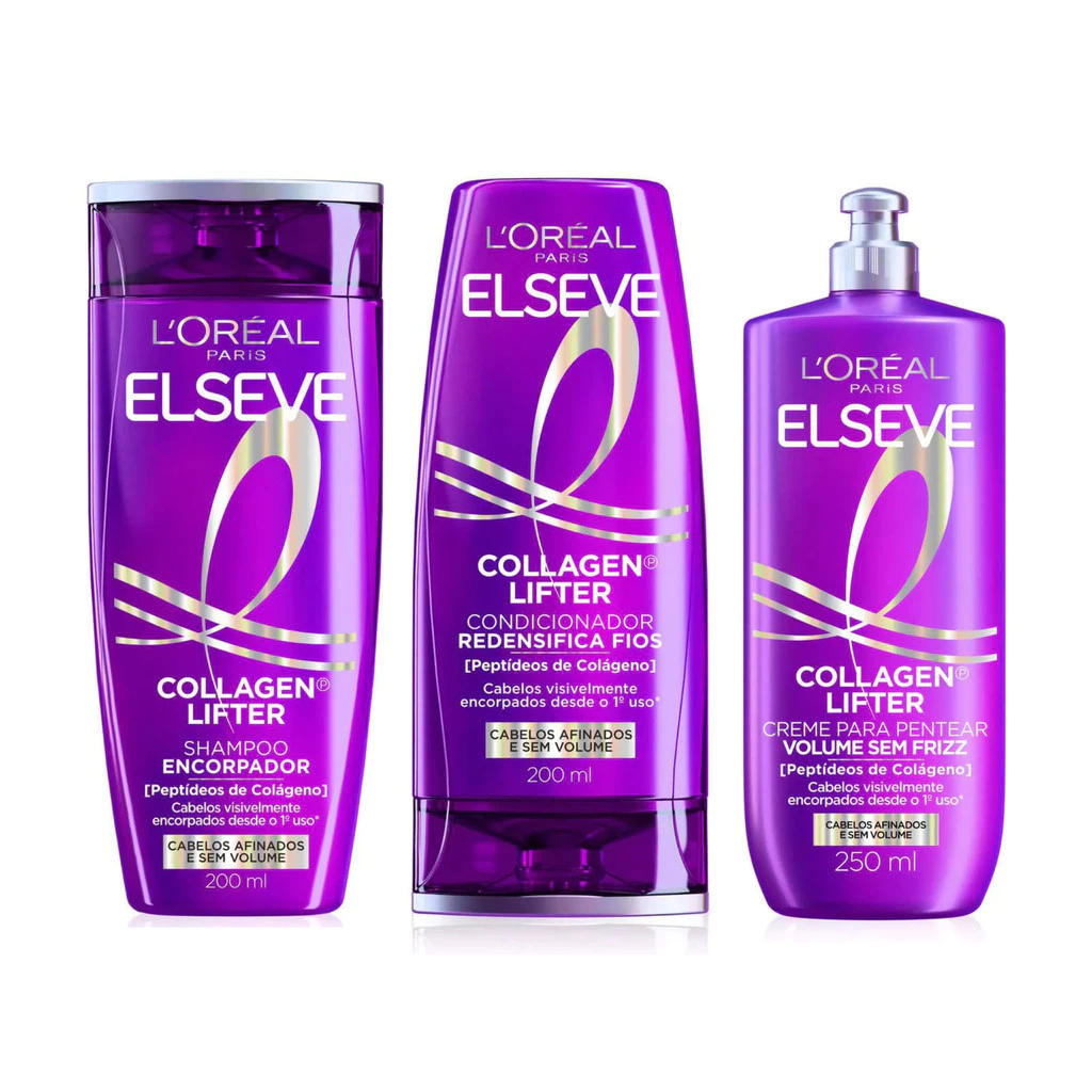 Kit Elseve Collagen Lifter Shampoo + Condicionador + Creme 200ml