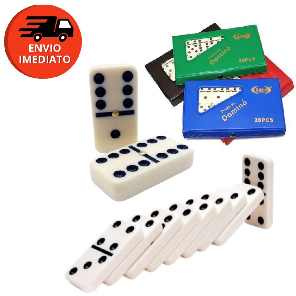 Kit Jogo Dominó De Osso 9mm Grande Profissional 28 Peças Cada Com Estojo Com 02,03 ou 05 Jgs