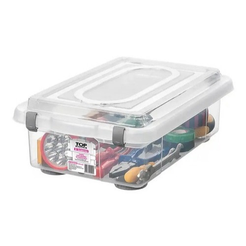 Sanremo Caixa Organizadora Transparente 8,6L - Praticidade, Visualização e Segurança