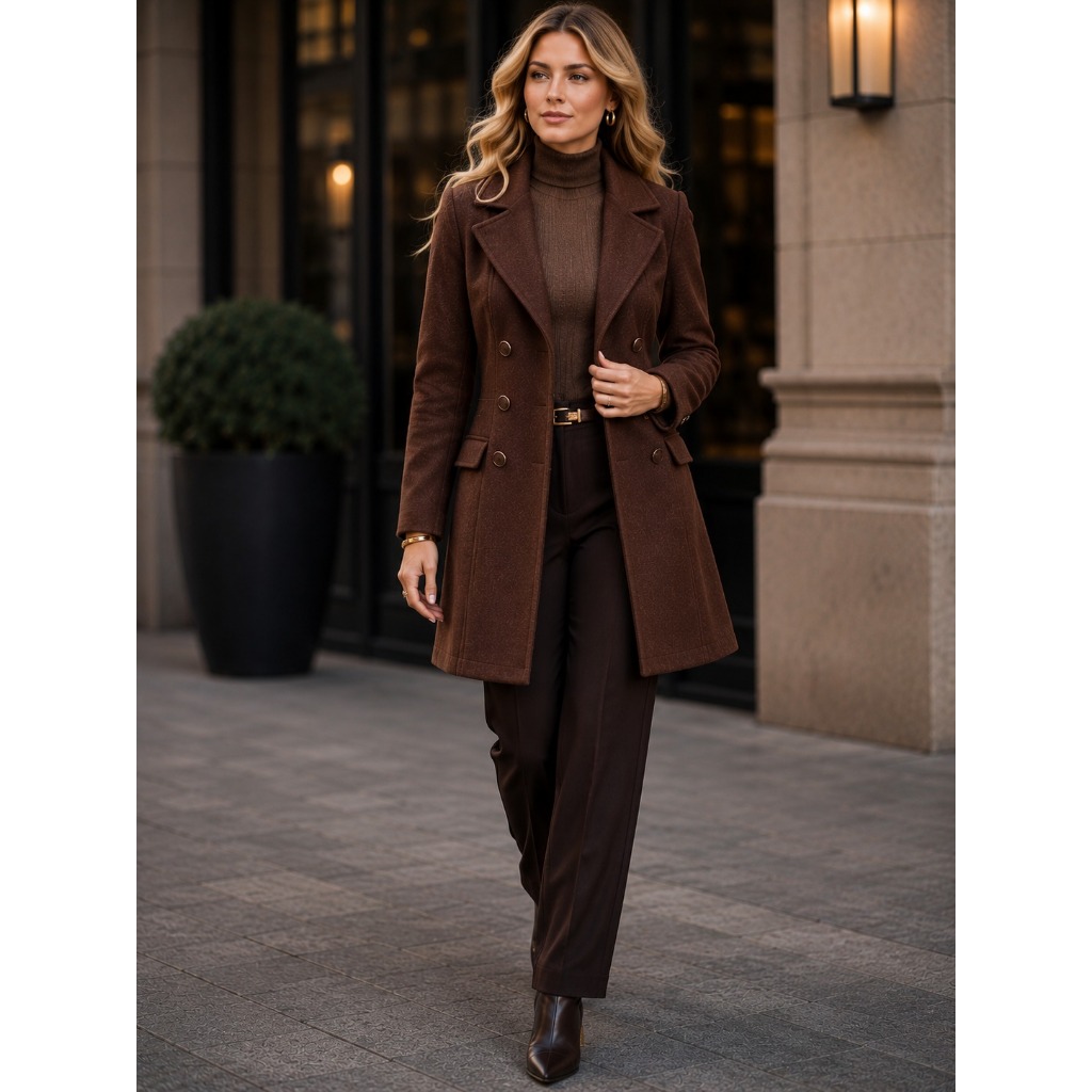 Casaco Blazer Feminino Lã Batida Alfaiataria Social Promoção envio 24 h Inverno botão não funcional