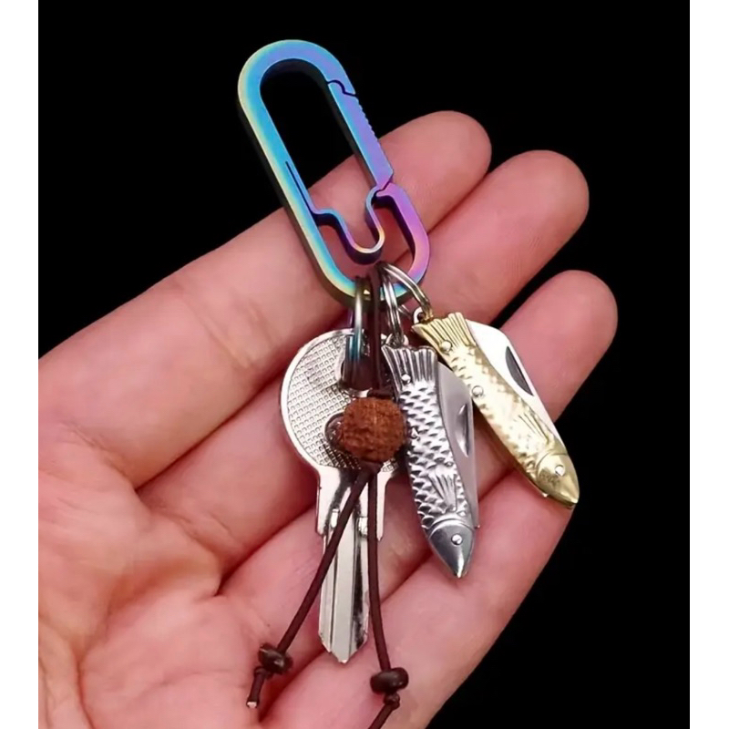 Mini Canivete de Bolso Aço Inox Chaveiro Faca Multiuso Presente Camping Cozinha