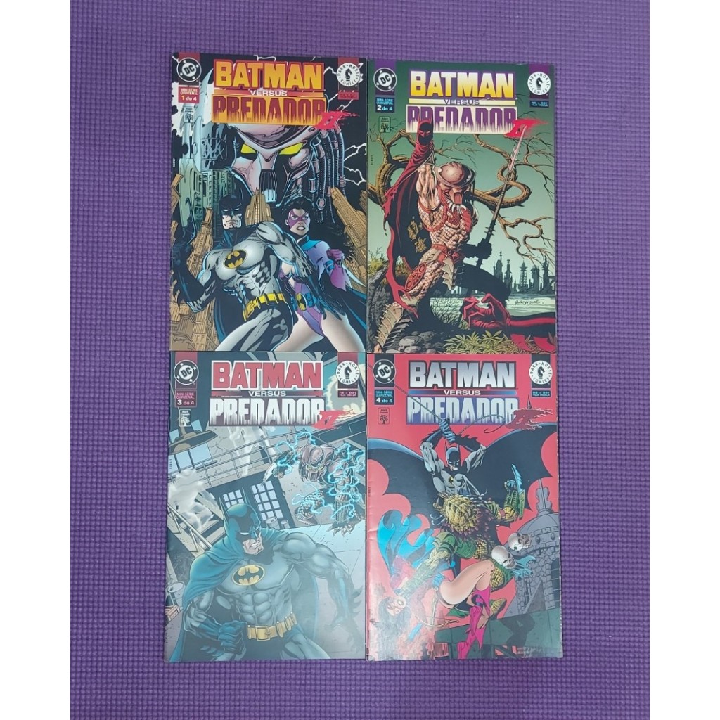 BATMAN VERSUS PREDADOR N°: 01 ao 04 MINI SÉRIE COMPLETO HQ PT BR ABRIL JOVEM PACOTE
