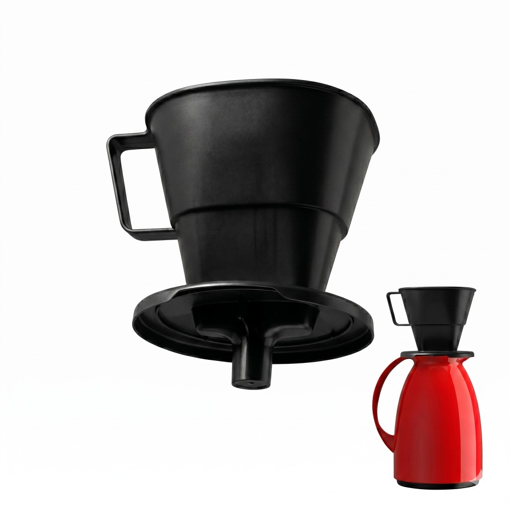 Porta Filtro Coador de Plástico para Café com Bico Direcionador 700 ml Tam 103 Preto Plasútil
