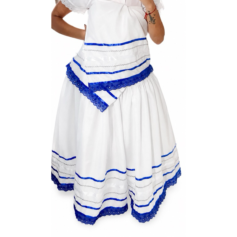 Conjunto Saia Pano da cabeça e da Costa umbanda Candomblé Ogum Azul Royal