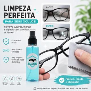 Limpador de telas Dispositivos, Óculos MP 60ml Ideal para limpar Notebooks, Tvs, Vidros de Celulares< Espelhos e Carros