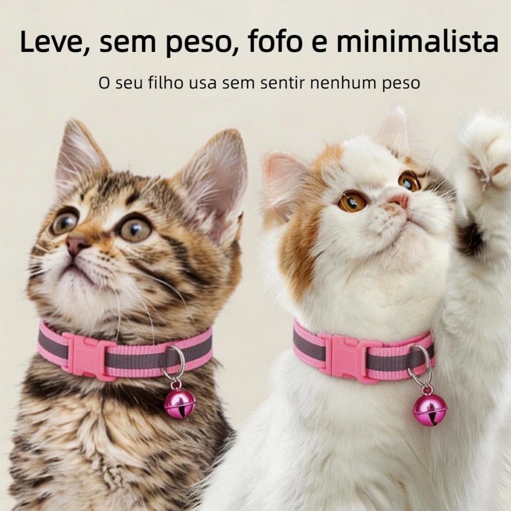 Coleira Refletiva Noturna para Gatos com Sino – Ajustável, Segura e em Oferta