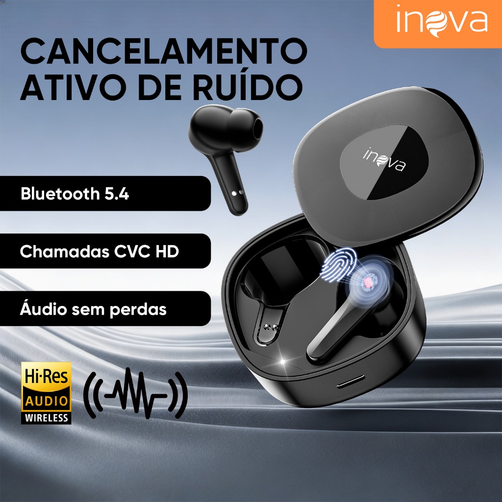 Fones de ouvido Bluetooth com bateria de longa duração, som nítido, cancelamento de ruído e som estéreo HiFi
