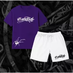 Kit Camiseta + Short Tectel Osascorte Moto Grau 244 Motoqueiro Academica 100% Algodão Aranha