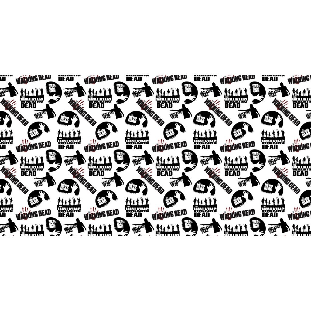 Tecido The Walking Dead Branco Microfibra (Tactel) Estampado | Série Geek Horror | Ideal Para Fantasias, Decoração