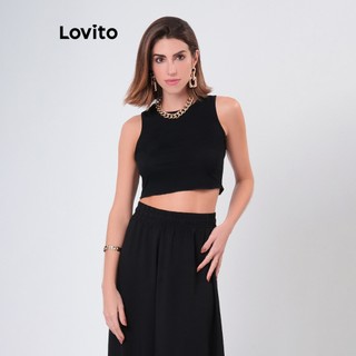 Lovito Regata Feminina Cropped Básica TKB1BRL026