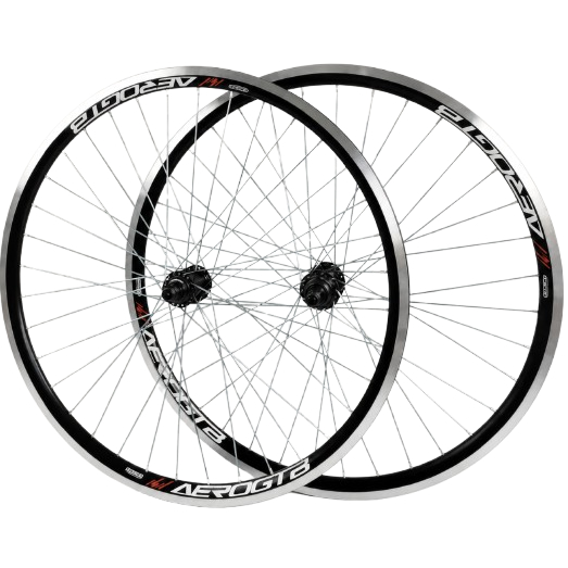 Par de Roda Aero Aro 26 x 1.9 Bike Bicicleta MTB Urbana Cubo Aço Raio Grosso Belumi Preto V-Brake