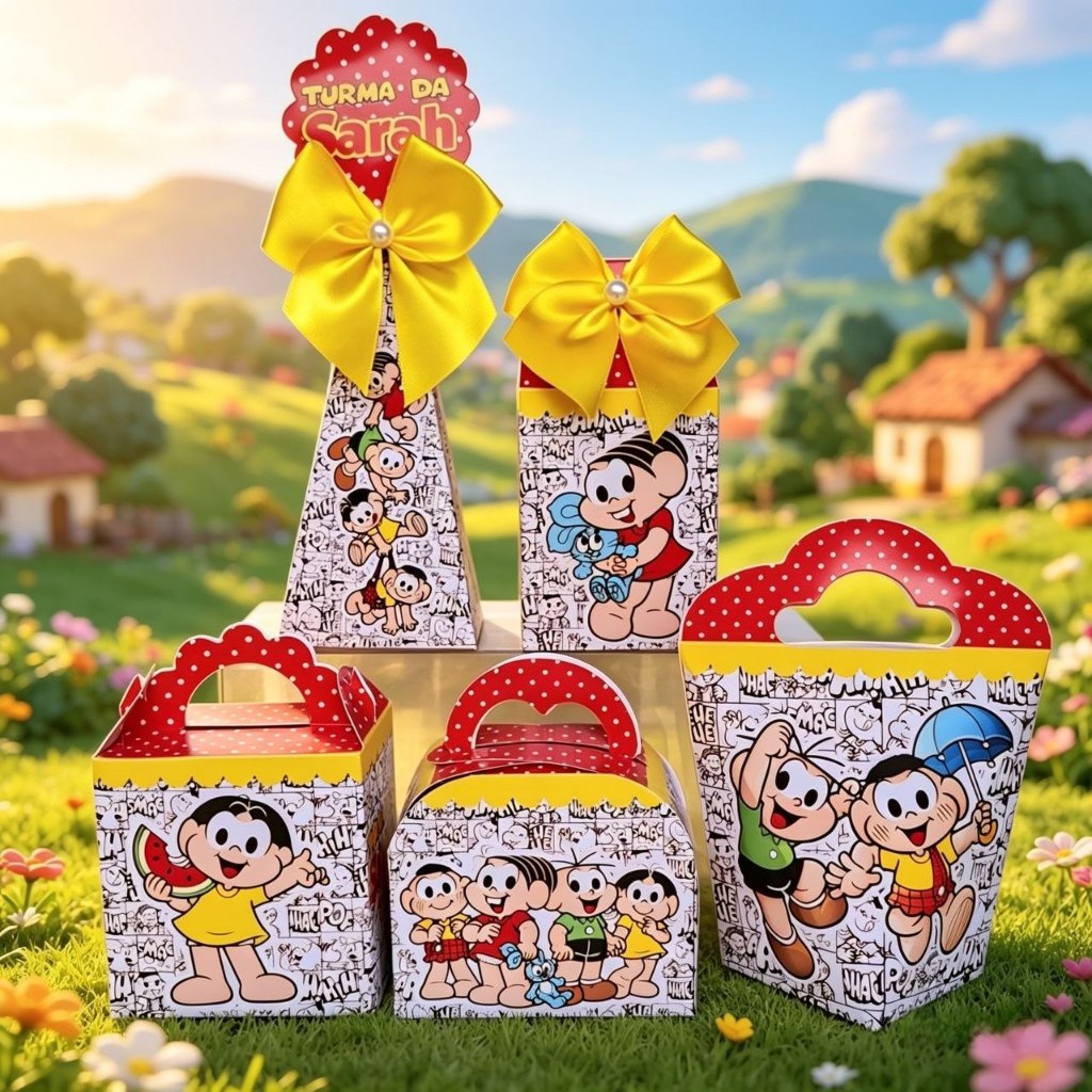 Kit Personalizados TURMA DA MÔNICA Pegue e Monte Caixinhas Lembrancinhas Festa Infantil Aniversário