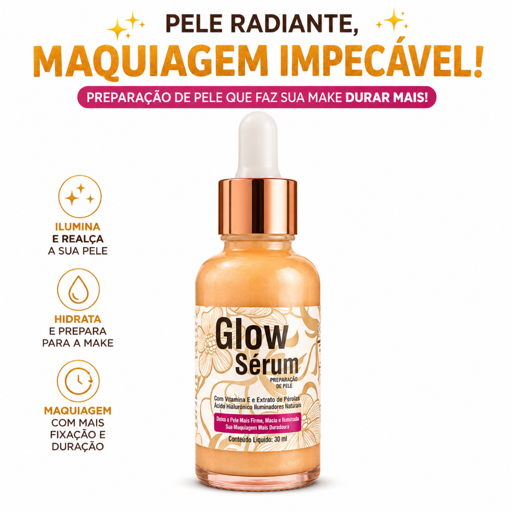 Glow Serum Facial Maquiagem que Dura mais - O Glow da Toque Hair hidrata e Firma a pele
