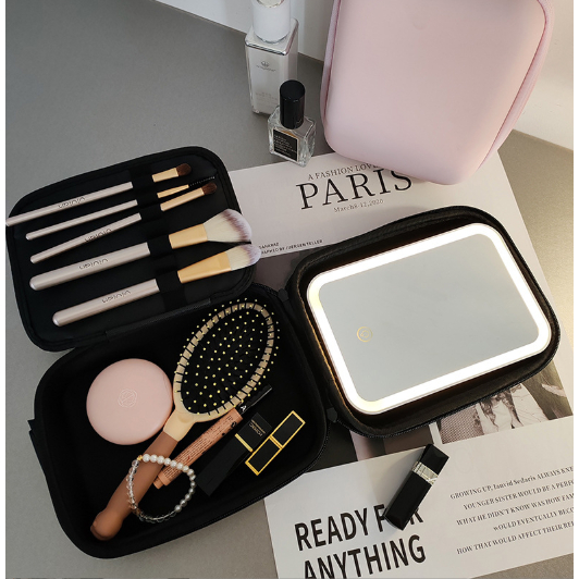 Detalhes do ✨Maleta com Espelho LED Portátil  Organizador de Maquiagem com 3 Modos de Luz Ajustável para Viagem e Uso diario