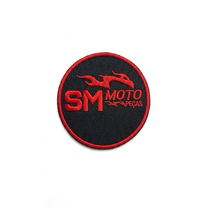 Patch Bordado Personalizado - Sua Logo ou Frase - 5cm, 8cm ou 10cm - Termocolante ou Fecho de Contato (Velcro)