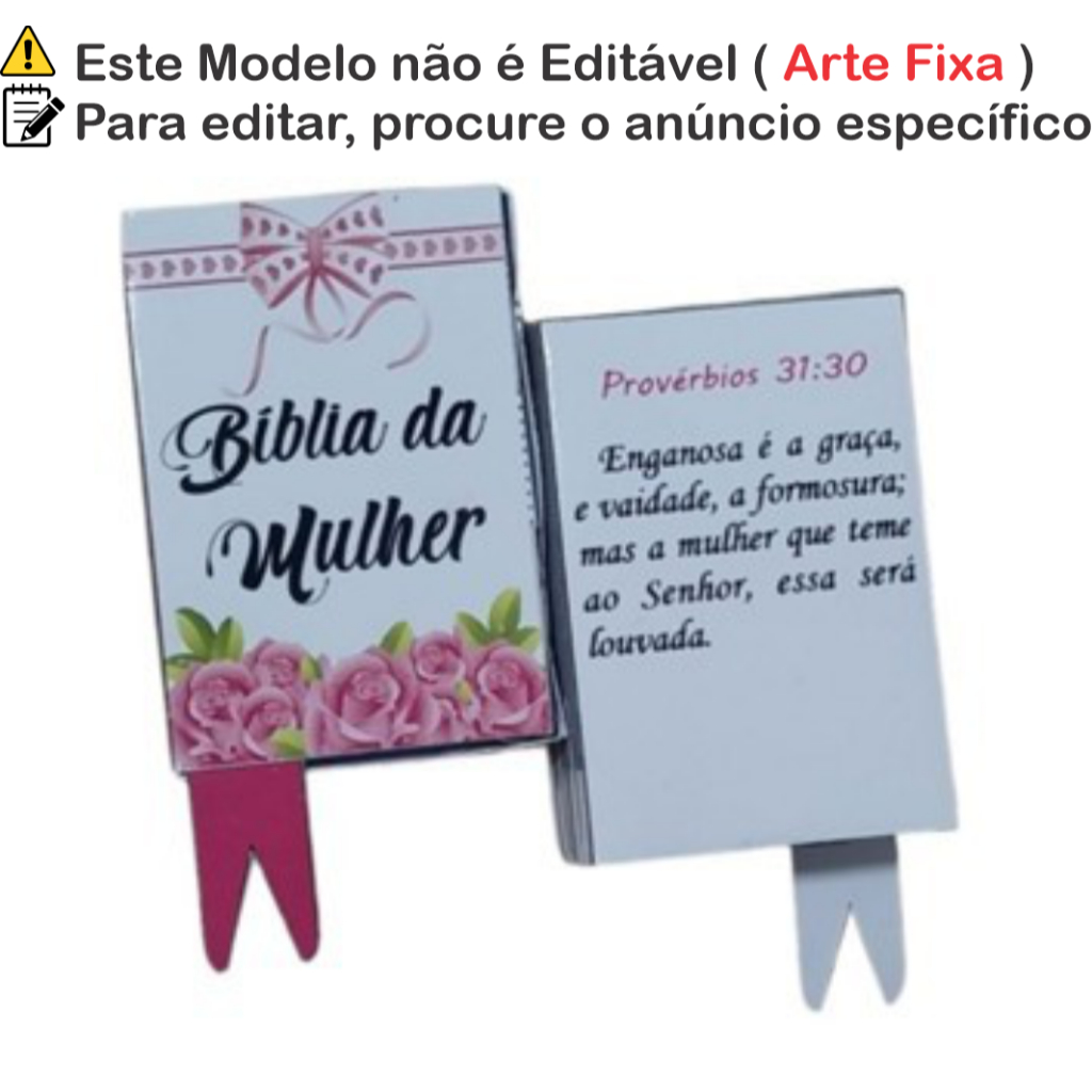 100, 150 ou 300 Un Caixinhas Mini Bíblia da Mulher – Lembrancinha Cristã para Culto, Congresso na Igreja - Cód Bmlr 01