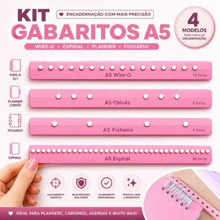 Kit Gabaritos A5 para Encadernação - Wire-O Espiral Planner