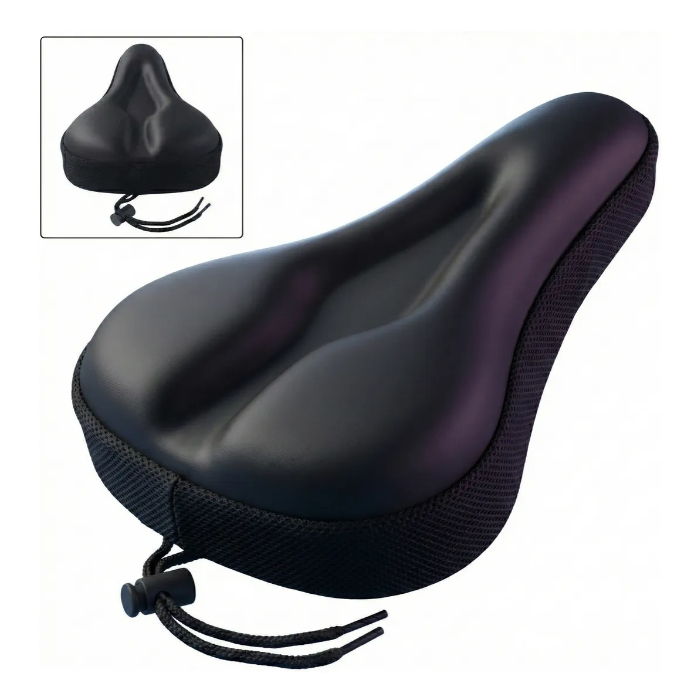 Capa PREMIUM para Banco Selim Bike em Gel Silicone Ajustável Banco Almofada Forro Ciclismo Bicicleta Super Confortável