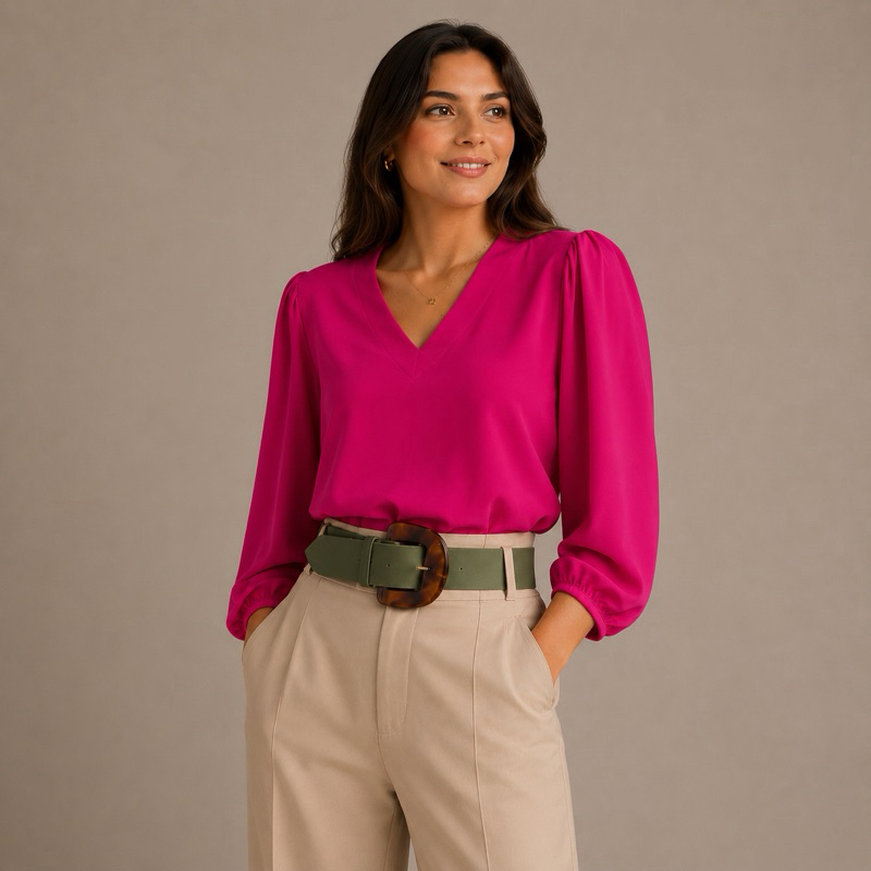 Blusa Feminina Novas Cores Frio Tendência Moda Evangelica Bufante Manga 3/4