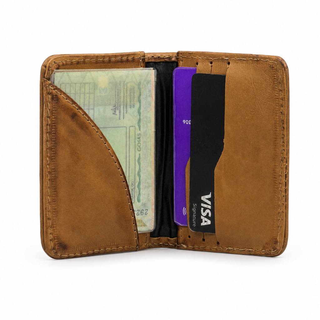Porta Cartão Masculino Pequena Compacta Flip Slim Porta CNH Documentos