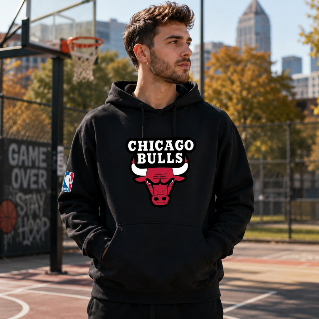 Moletom Canguru Chicago Bulls Blusa de Frio Time Basquete Várias Cores Oferta Inverno