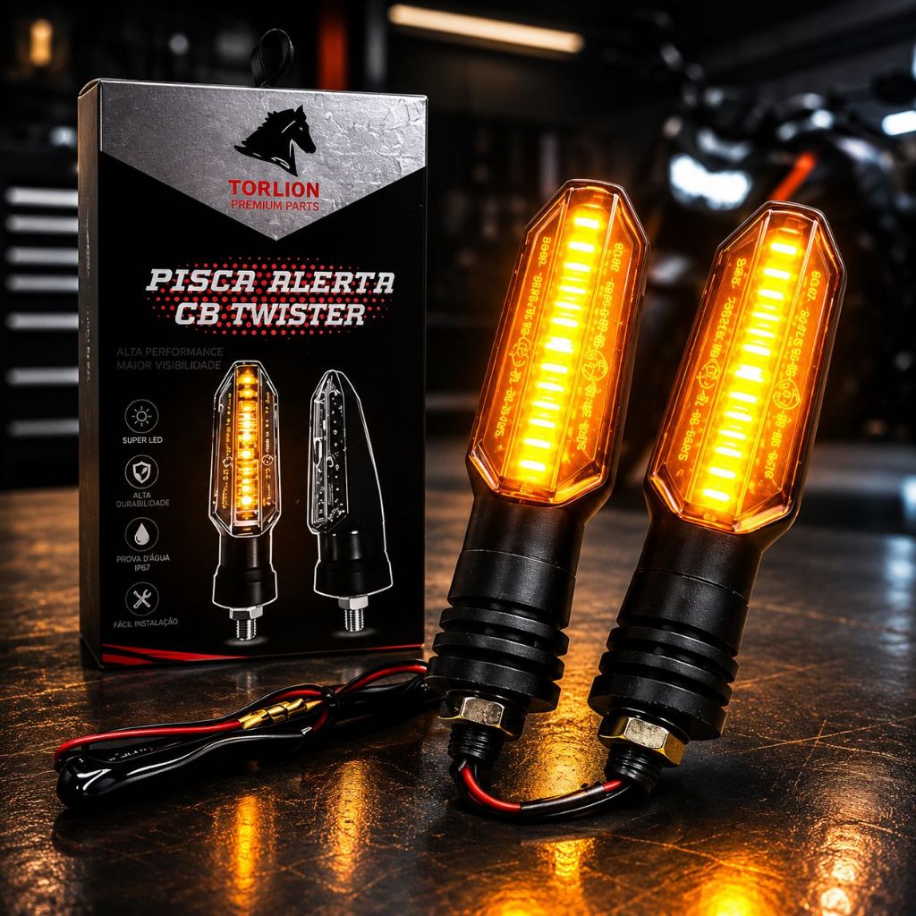 Pisca Seta Sequencial LED Stallion  Par Honda CG TITAN FAN 125 150 160 CBX 125/160 / Bros / Twister