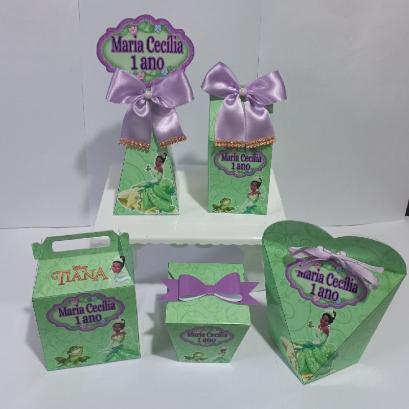 Kit Caixinha Personalizada PRINCESA TIANA (Já Vão Coladas)-Lembrancinhas e Decoração Para Festa.