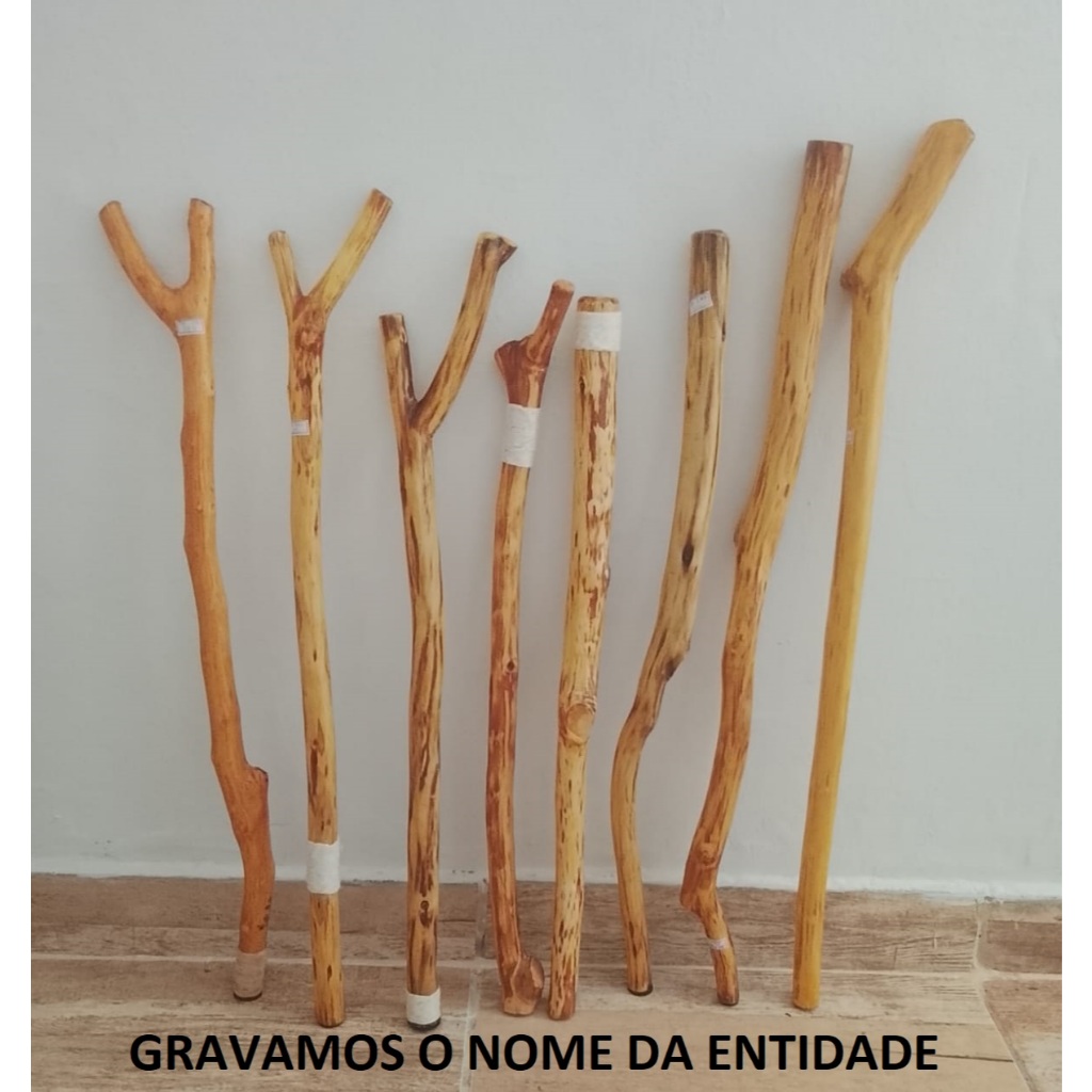 Bengalas Preto Velho em madeira da Árvore Angico - Branco e Angico - Preto