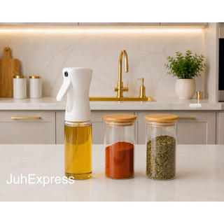 Kit Cozinha Completa 3 Peças | Pulverizador de Óleo + Potes de Vidro Temperos