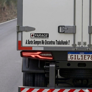 Adesivo Frase caminhão carro A sorte sempre me encontrou trabalhando !! Mais Brinde escudo FÉ