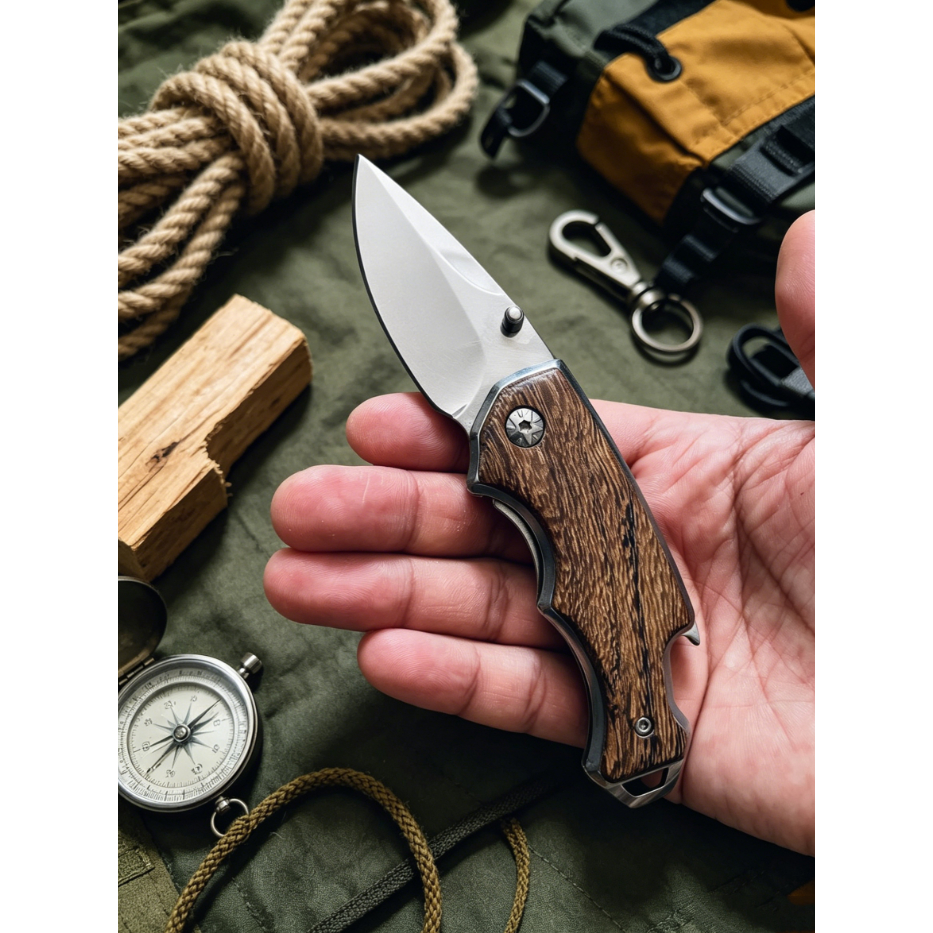 Mini Faca EDC AF16 Aço Inoxidável Ferramenta Portátil Com Abridor para Camping Trilhas e Uso Diário