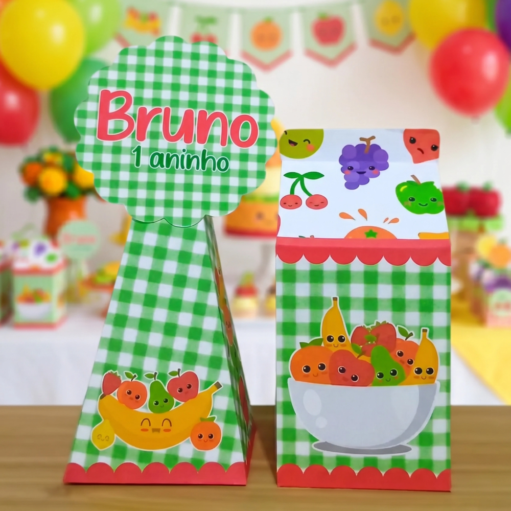 Kit Personalizado Frutinhas Verde Quitandinha | Lembrancinhas Festa Infantil | Caixinhas | Aniversário