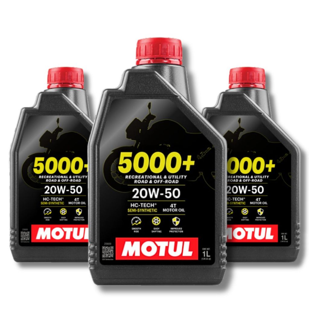 Kit Oleo Motor Motul 5000+ 4T 20w50 Semissintetico 3 Litros
