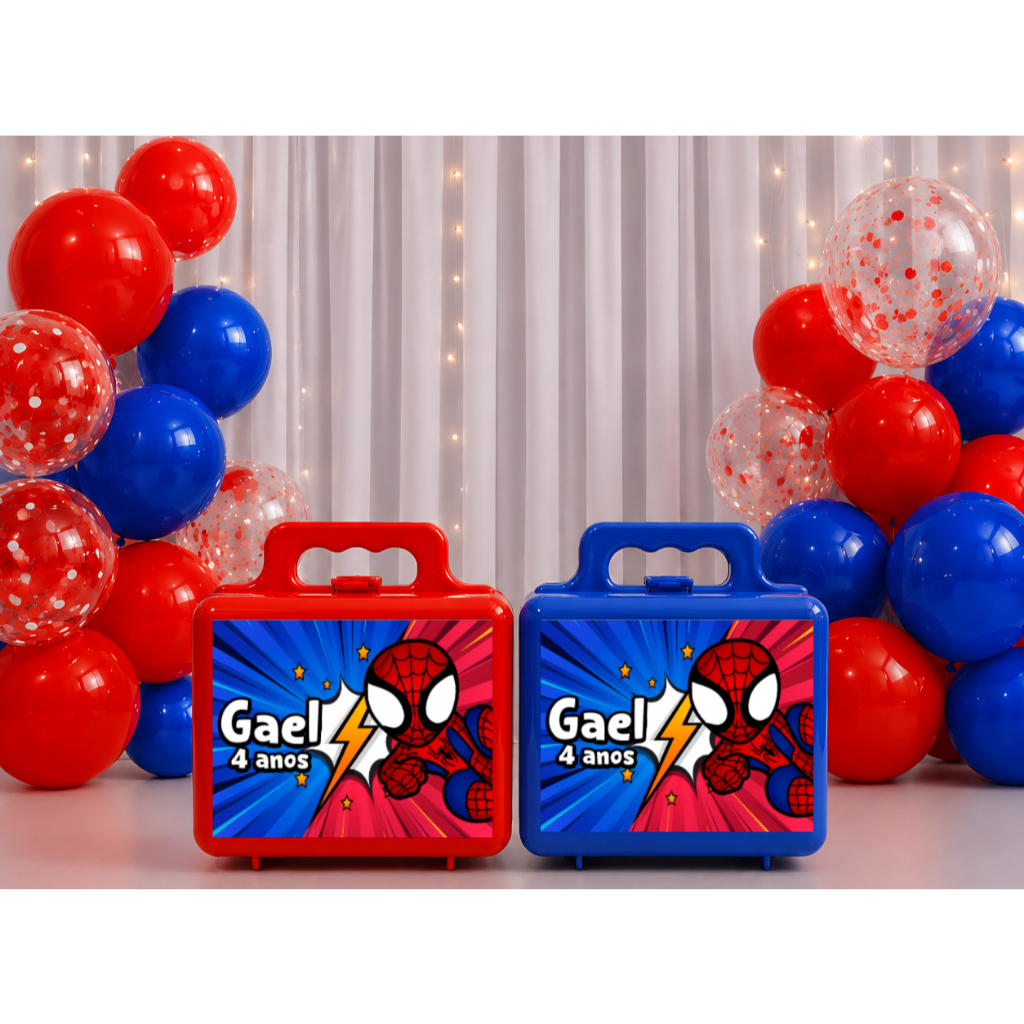Kit Maletinhas Personalizadas Homem Aranha - Lembrancinha - Festa de Aniversário - Desenvolvemos Todos os Temas