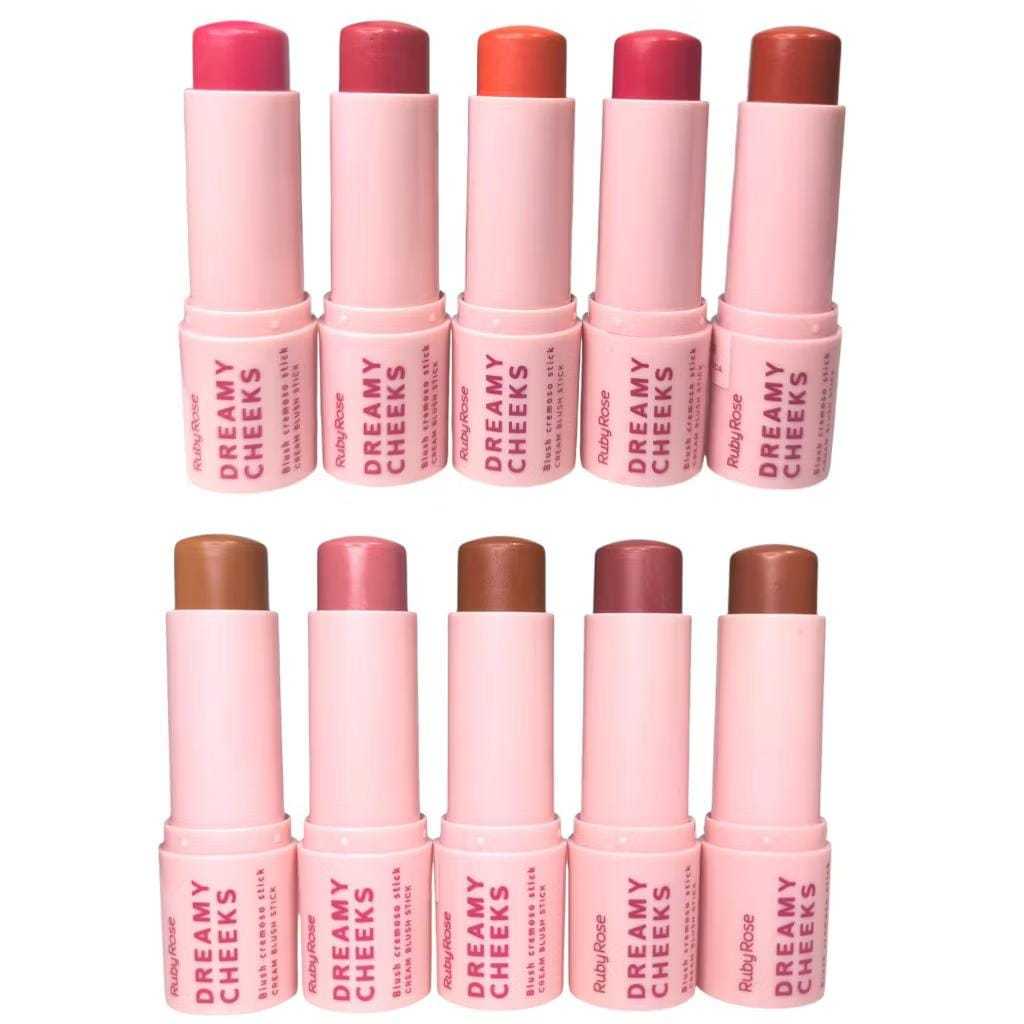Blush Ruby Rose bastão stick facial cremoso Dreamy Cheeks alta pigmentação com acabamento natural
