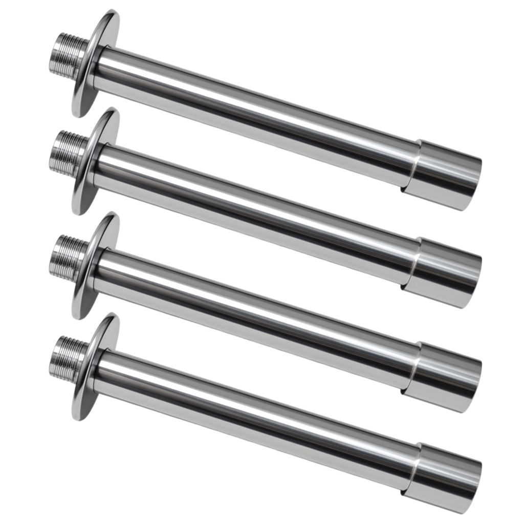 KIT EXTENSOR INOX 304 PROLONGADOR 15 CM ROSCA 1/2'' BSP COM CANOPLA TONEIRAS CHUVEIROS CANOS ÁGUA