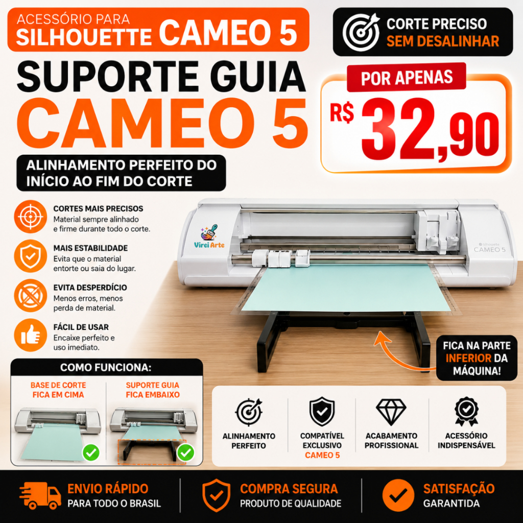 Suporte Guia para Silhouette Cameo 5 Estabilidade e Alinhamento Perfeito