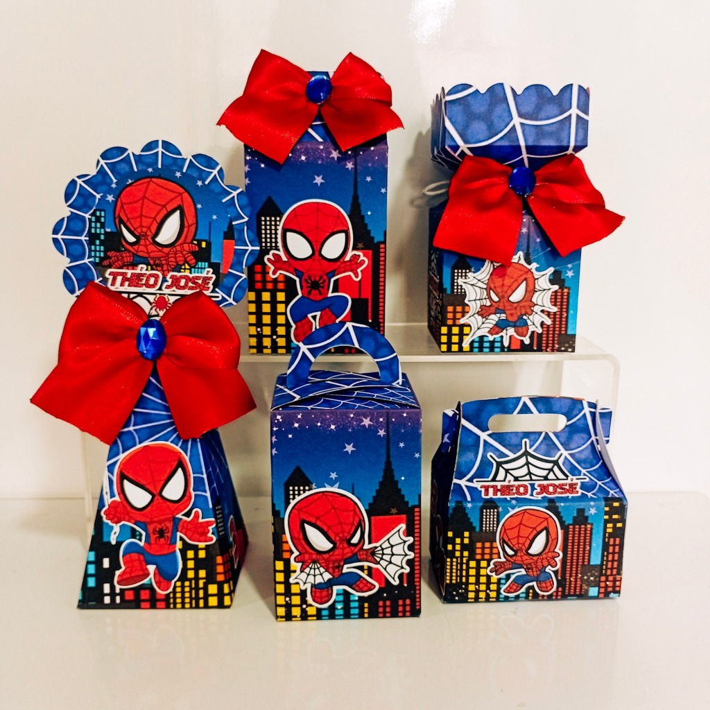 Kit Caixinhas Personalizada Homem Aranha Baby Desmontadas | Lembrancinhas para Festa Infantil