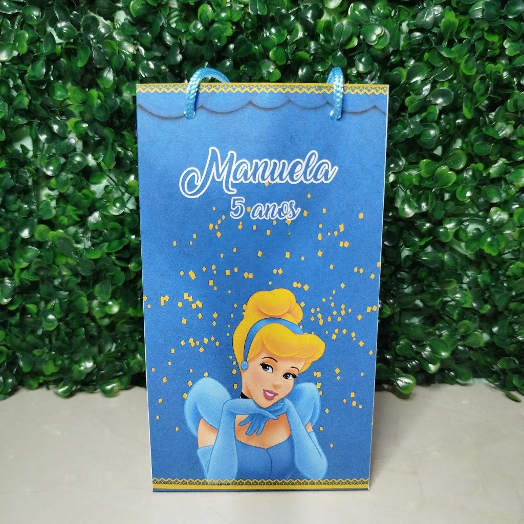Kit Sacolinhas Personalizadas Cinderela Festa Infantil
