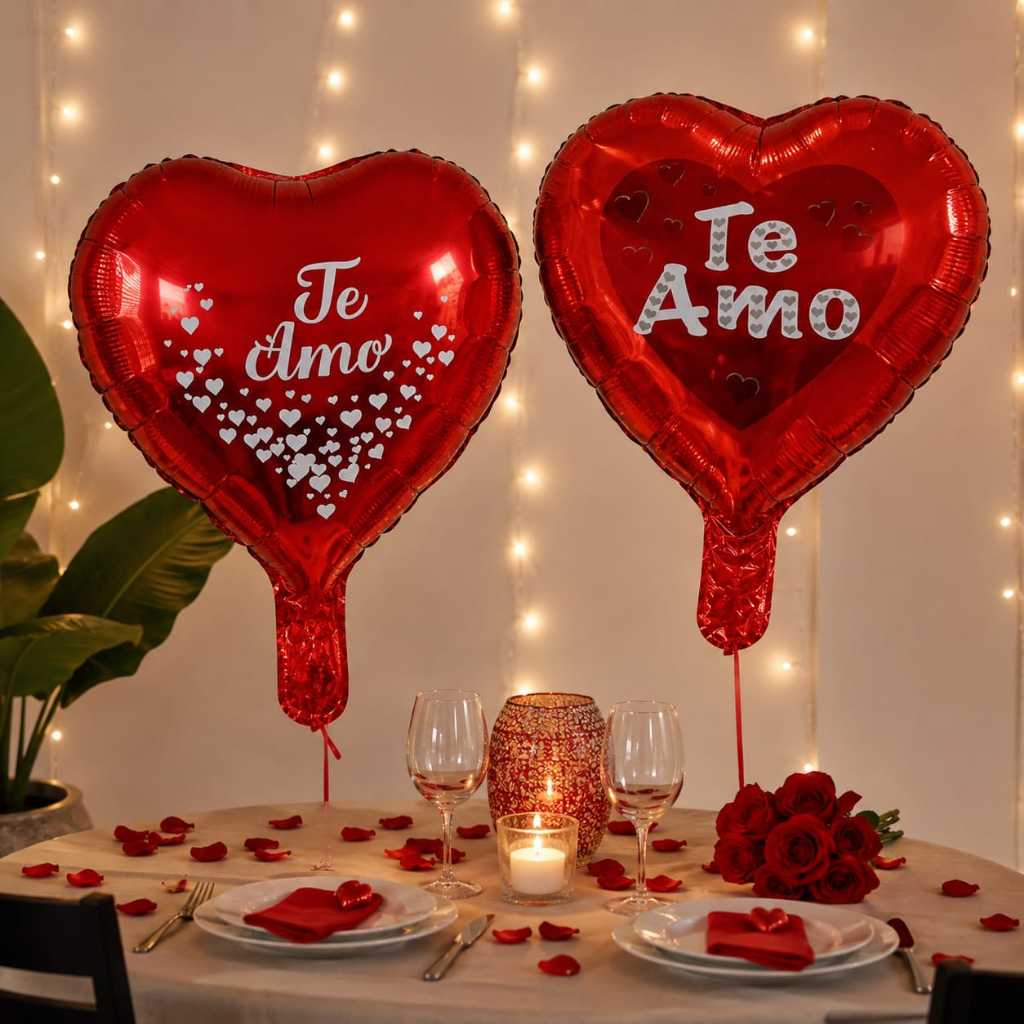 Kit Balões Coração escrito te amo 24 cm, c/ 5, 10, 20 uni, festas, comemorações, decorações, vitrines
