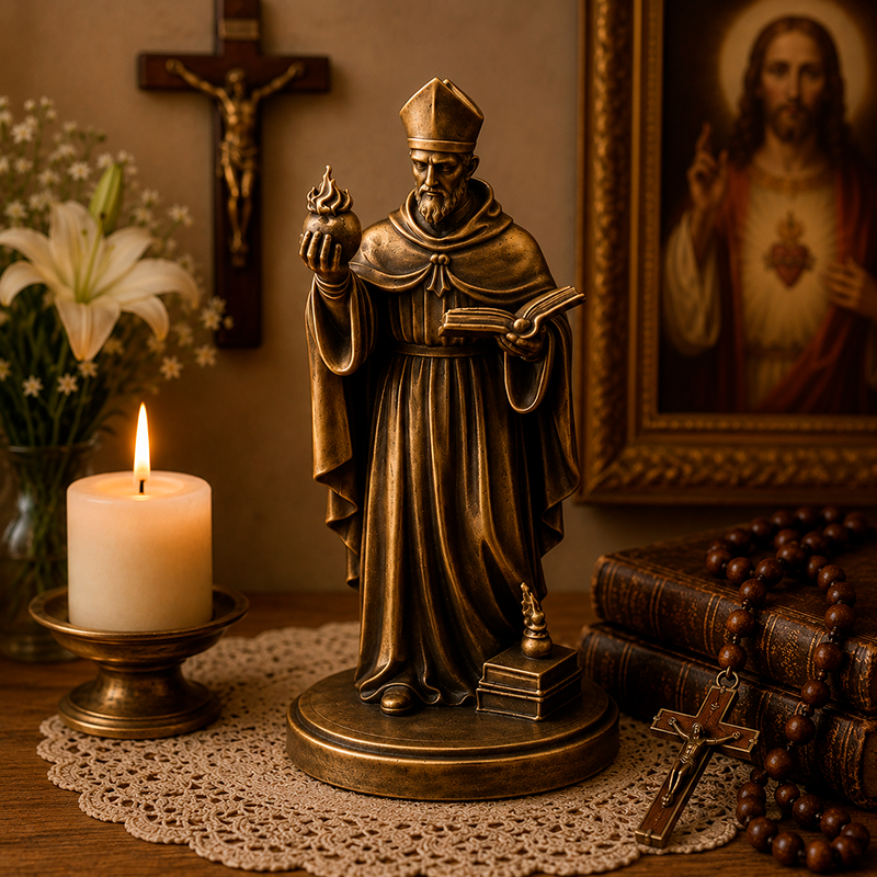 Imagem Estátua Santo Agostinho Estatueta Católica São Agostinho Decoração Casa Altar Catolicismo