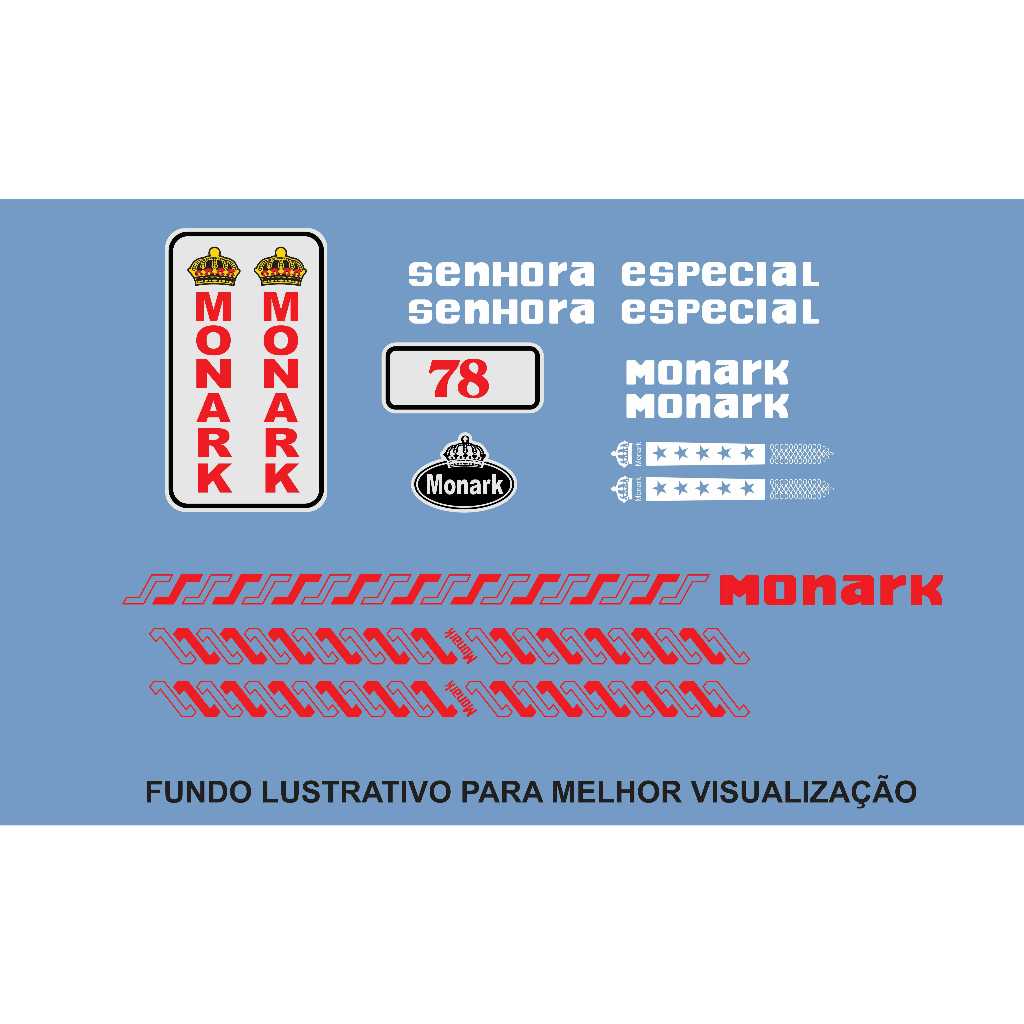 Kit Adesivos Monark Senhora Especial 1978 Completo