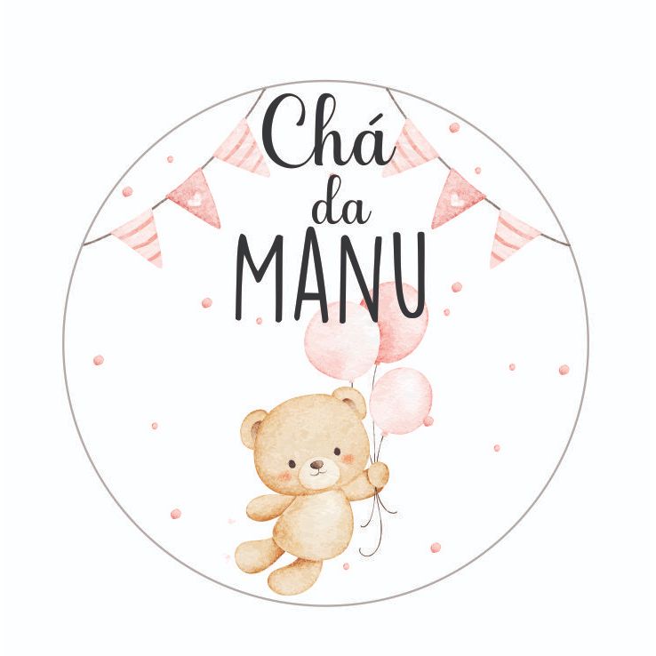 100 Adesivos p/ chá de bebê, PERSONALIZADO COM NOME,  Lembrancinhas, Aniversário, Chá Revelação
